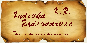 Kadivka Radivanović vizit kartica